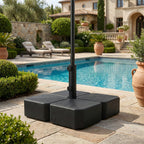 Patio Umbrella Base with Wheels Outdoor Umbrella Stand Holder for 1.5"/1.9" Poles Black