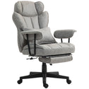 400LBS Big and Tall Office Chair, Massage Office Chair with Footrest, Lumbar Support and Reclining Function, Gray