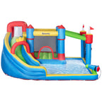 6-in-1 Inflatable Water Slide with Splash Pool, Slide, Climbing Wall, Water Cannon, Inflatable Bounce House for Kids with 2 Min. Inflation