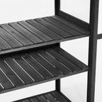 Portable Wood Greenhouse with Wheels & 3-Tier Shelf, Tall Cold Frame with Vented Roof for Balcony Garden, 31.5'' L x 22.5'' W x 62'' H, Black