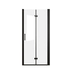 36" Bifold Shower Door with Stainless Steel Handle and Raised Water-Blocking Strips, Space-Saving Panel for Bathroom, 36" L x 0.5" W x 72" H, Matte Black