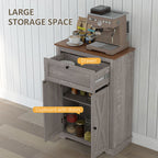 Farmhouse Sideboard Storage Cabinet with Doors and Drawer for Kitchen, Living room, 23.5"x11.75"x34.5", Gray
