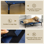 36" x 30" Elevated Cooling Summer Dog Cot Pet Bed with Mesh Ventilation - Blue