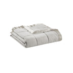 King Size Lightweight Down Alternative Blanket with Satin Trim, Hypoallergenic Polyester, Machine Washable, 108" L x 90" W x 0.25" H, Gray