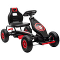 Kids Pedal Go Kart Ride-on Toy with Ergonomic Comfort, Pedal Car with Tough, Wear-Resistant Tread, Go Cart Kids Car for Boys & Girls with Suspension System, Safety Hand Brake, Ages 5-12, Red