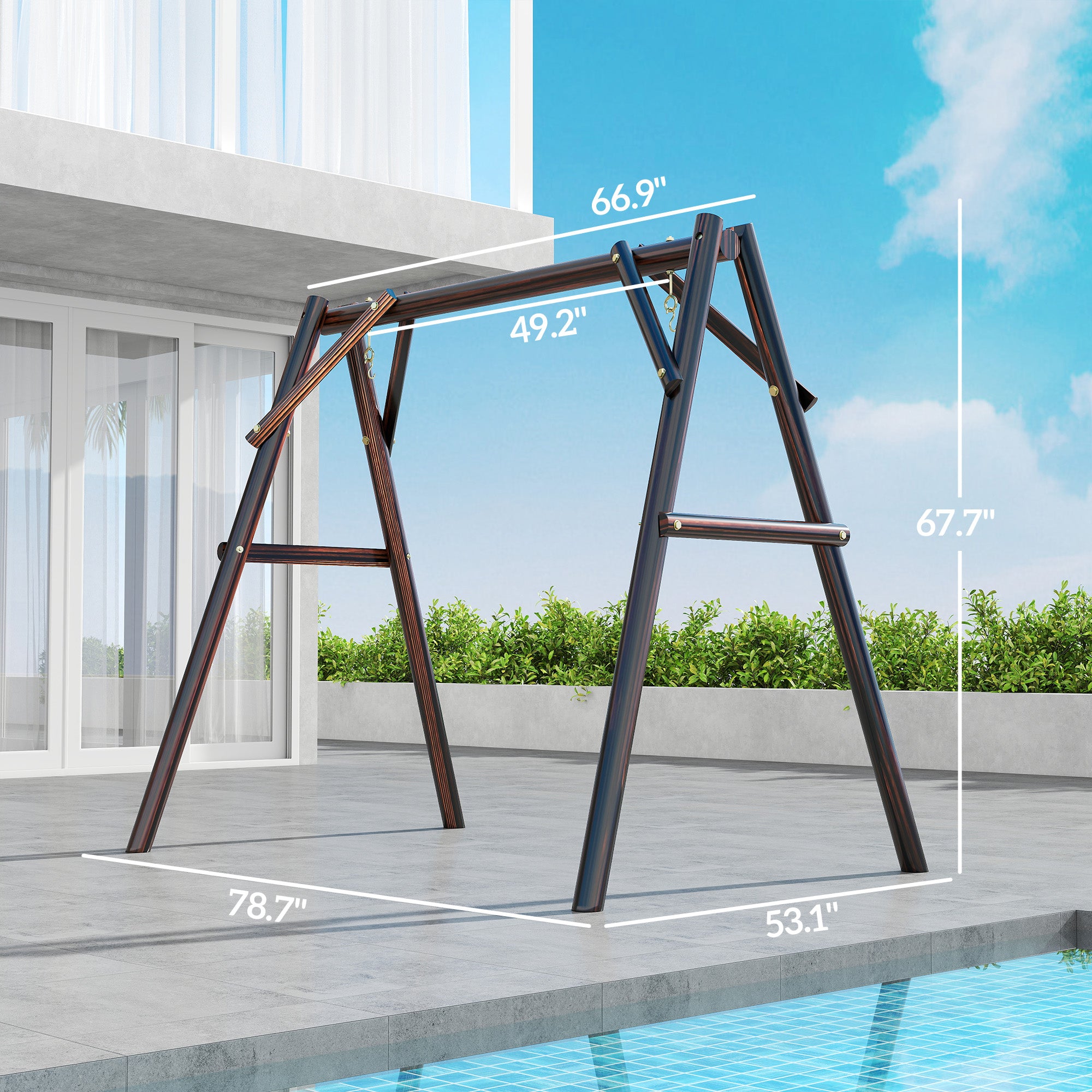 660 lbs Porch Swing Frame, A-Frame Hanging Chair Stand Only for DIY Painting, Swing Chair Stand for Backyard, Patio