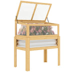 Raised Garden Bed with Mini Greenhouse, Elevated Planter Box with Legs and Bed Liner for Flowers, Vegetables