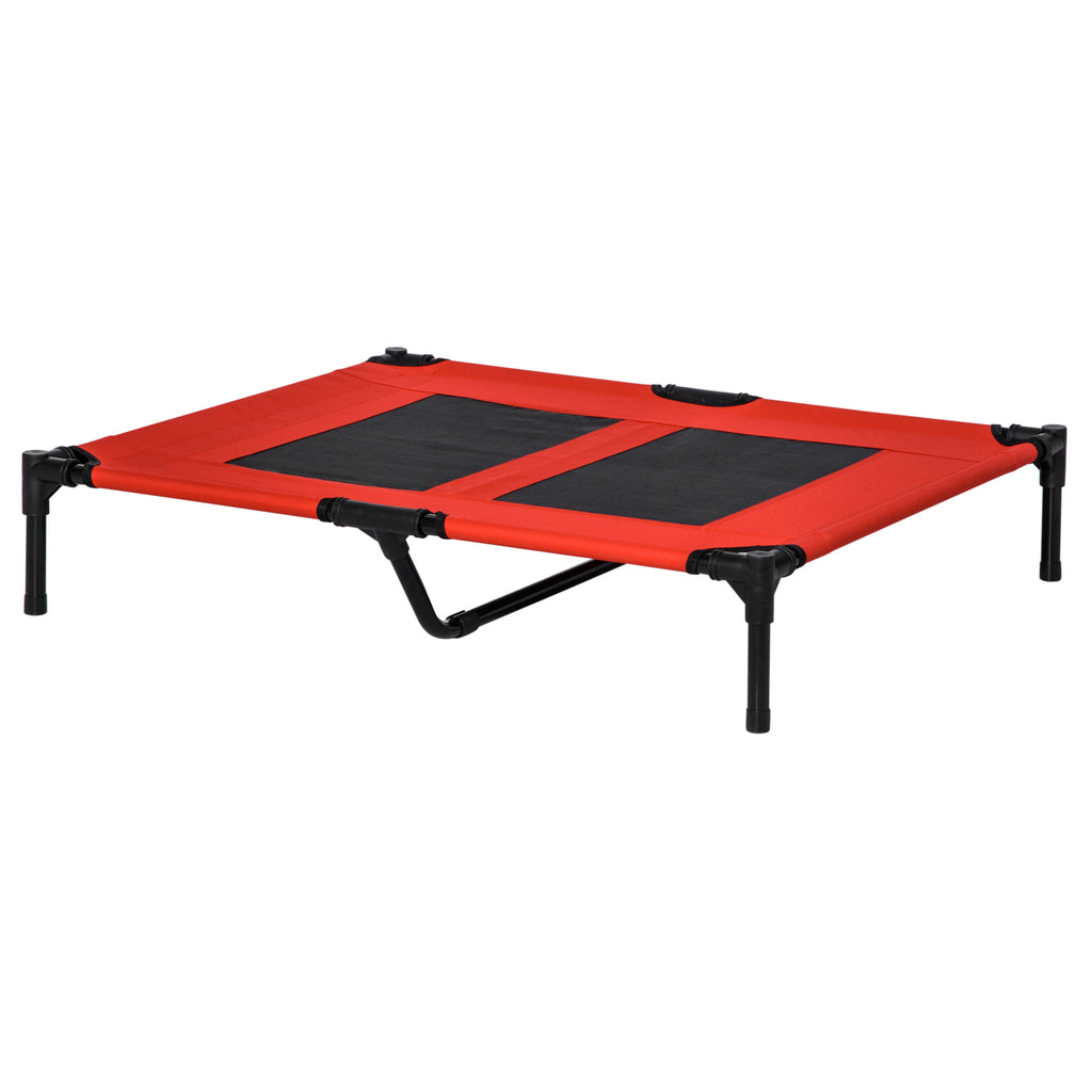 36" x 30" Elevated Cooling Summer Dog Cot Pet Bed With Mesh Ventilation - Red