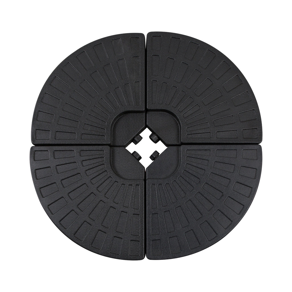 Large 4 Piece Round Fillable Weighted Offset Market Patio Umbrella Base