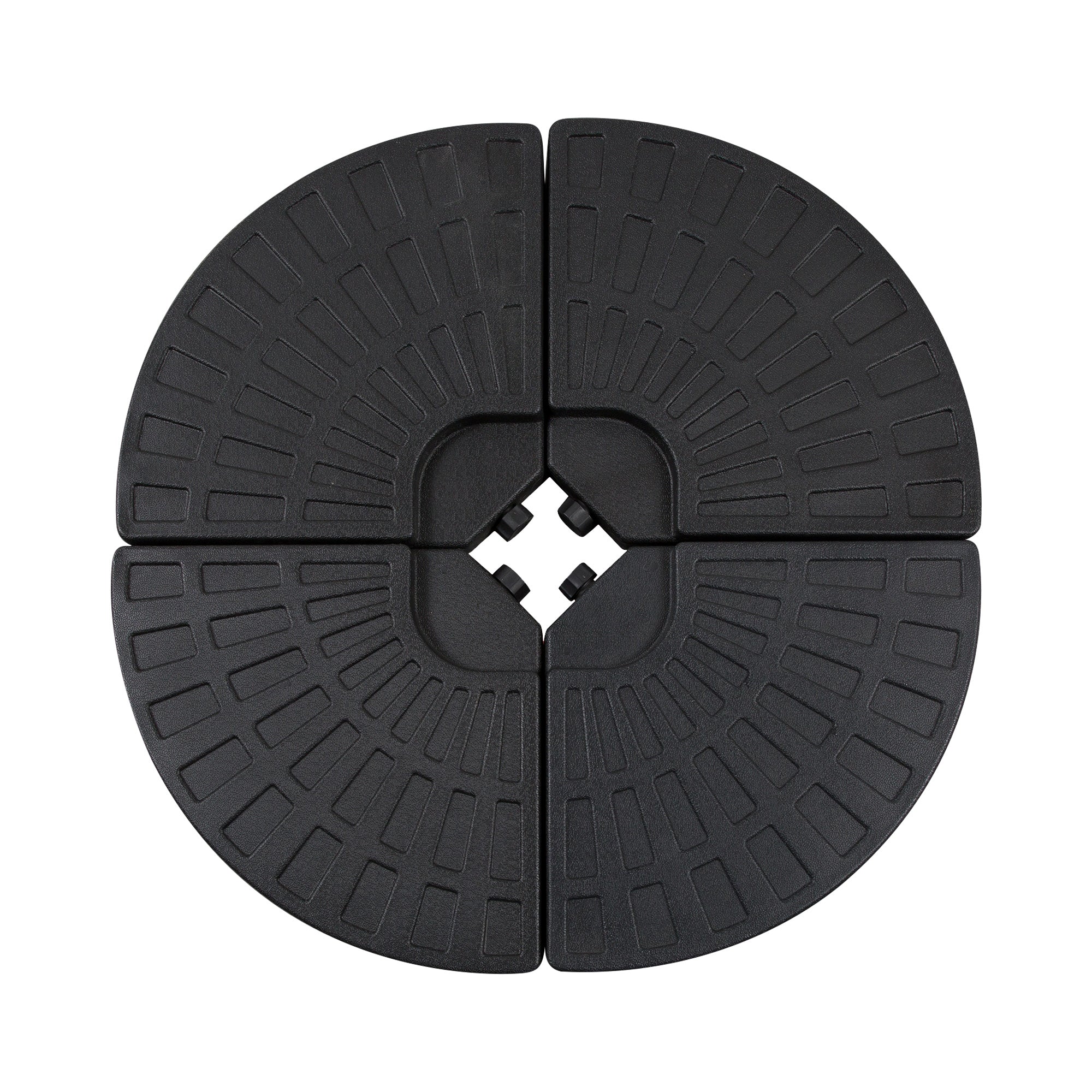 Large 4 Piece Round Fillable Weighted Offset Market Patio Umbrella Base