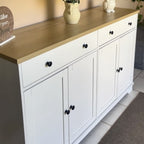 Modern Sideboard, Buffet Cabinet with Storage Drawers, Adjustable Shelves for Living Room, Dining Room, Entryway, White