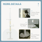 8.4' Floor to Ceiling Cat Tree, Adjustable Height, White