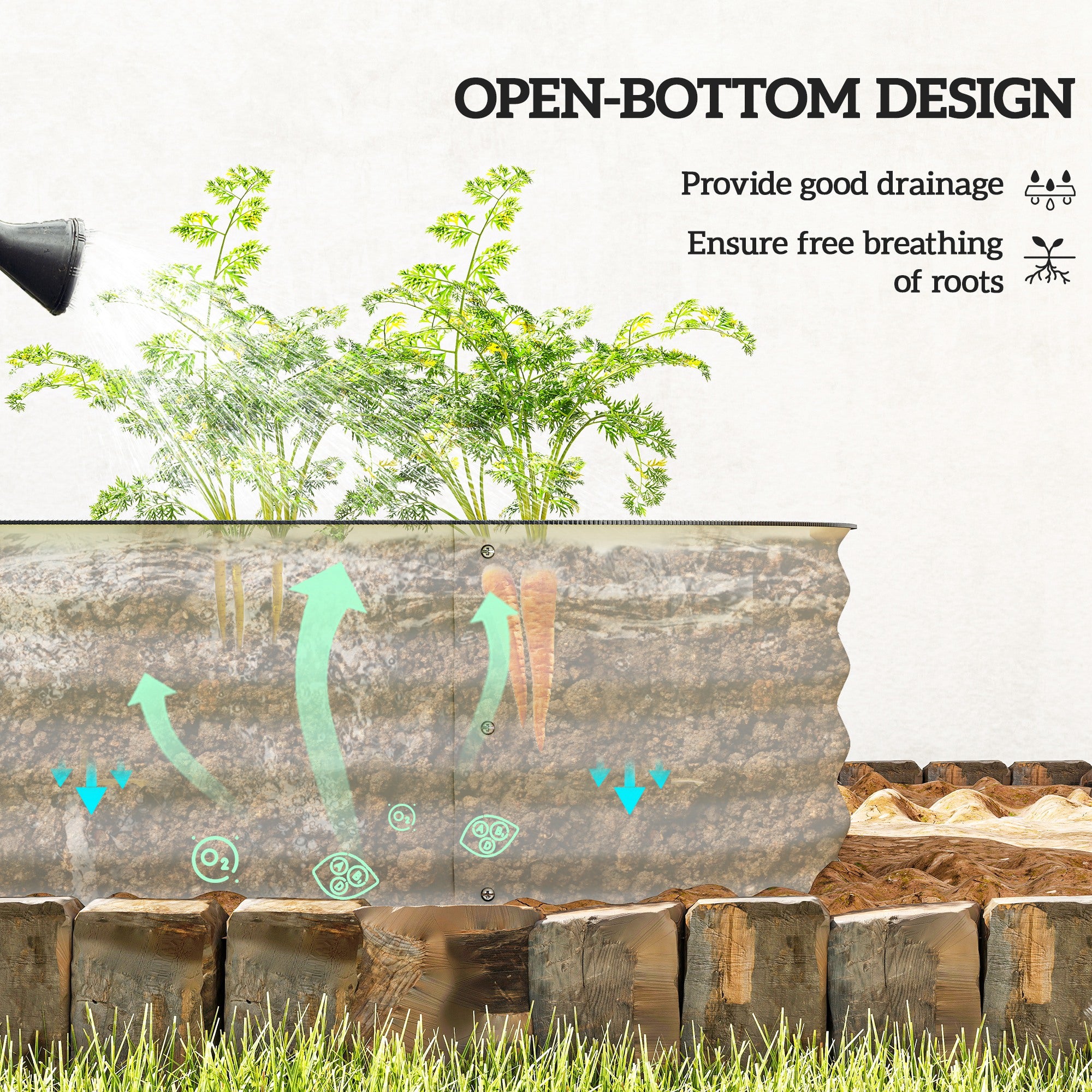 7.9' x 2' x 1' Galvanized Raised Garden Bed Kit, Metal Planter Box with Safety Edging, Cream