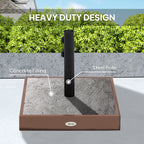 Patio Umbrella Base, 42 lbs. Concrete Heavy Duty Umbrella Base for 1.25/1.5" Poles, Coffee