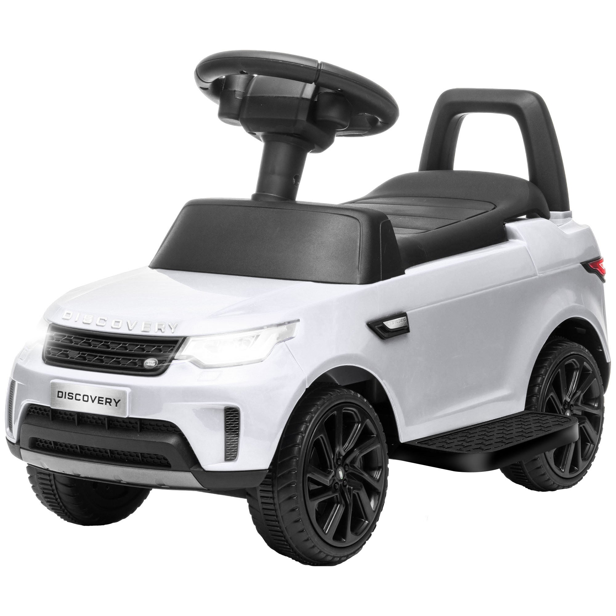 2 in 1 Licensed 6V Ride on Car Sliding Car Battery Powered Electric Car w/ Headlights Music Horn, White