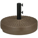 Umbrella Stand for 1.5" or 2" Umbrella Poles, Round Fillable Umbrella Base for Outdoor, Lawn, Deck, Brown