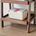 3-Tier Storage Shelf with Ladder-Style Shoe Rack, Waterproof Ladder Shelf with Easy-Clean Finish, 17.5″ L x 12.5″ W x 31.5″ H, Walnut