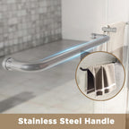 Double Sliding Shower Door with Explosion-Proof Safety Film, Durable Aluminum Panel for Bathroom, 54" L x 0.5" W x 72" H, Brushed Nickel