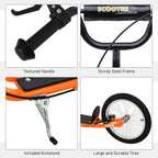 Youth Scooter Kick Scooter for Kids 5+ with Adjustable Handlebar Front and Rear Dual Brakes, Orange