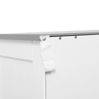 Bathroom Floor Cabinet, Freestanding Linen Cabinet, Storage Cabinet with 2 Drawers, Double Doors, Adjustable Shelf, White