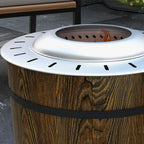 Smokeless Fire Pit, Portable Camping Bonfire Stove with Mat for Backyard, Patio, Picnic, Magnesium Oxide, Brown