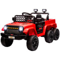 12V 4x4 Kids Electric Car w/ 2WD/4WD Switchable, Remote Control, Spring Suspension System, Back Trailer, Red