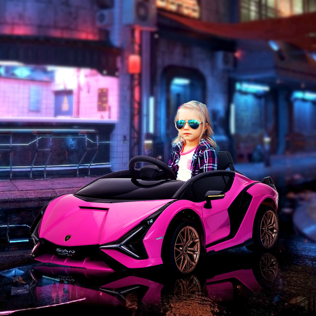 SIAN 12V Kids Rechargeable Ride On Car Toy w/ Remote Control, Pink