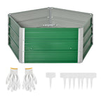 40'' Hexagon Raised Garden Bed, Outdoor Metal Planter Box with Gloves, for Backyard, Patio to Grow Vegetables, Herbs, and Flowers, Green