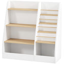 4 Tier Kids Bookshelf and Toy Storage Organizer with Book Rack, for Living Room, Kids Room, Playroom, Bedroom, White