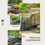 6' Metal Arch Backyard Garden Bridge, Safety Siderails, Arc Footbridge for Backyard Creek, Stream, Pond