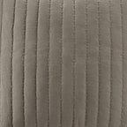 Embroidered Cotton Quilted Euro Sham with Hidden Zipper, Machine Washable Farmhouse Style Pillow Cover, 26" L x 26" W x 0.25" H, Taupe