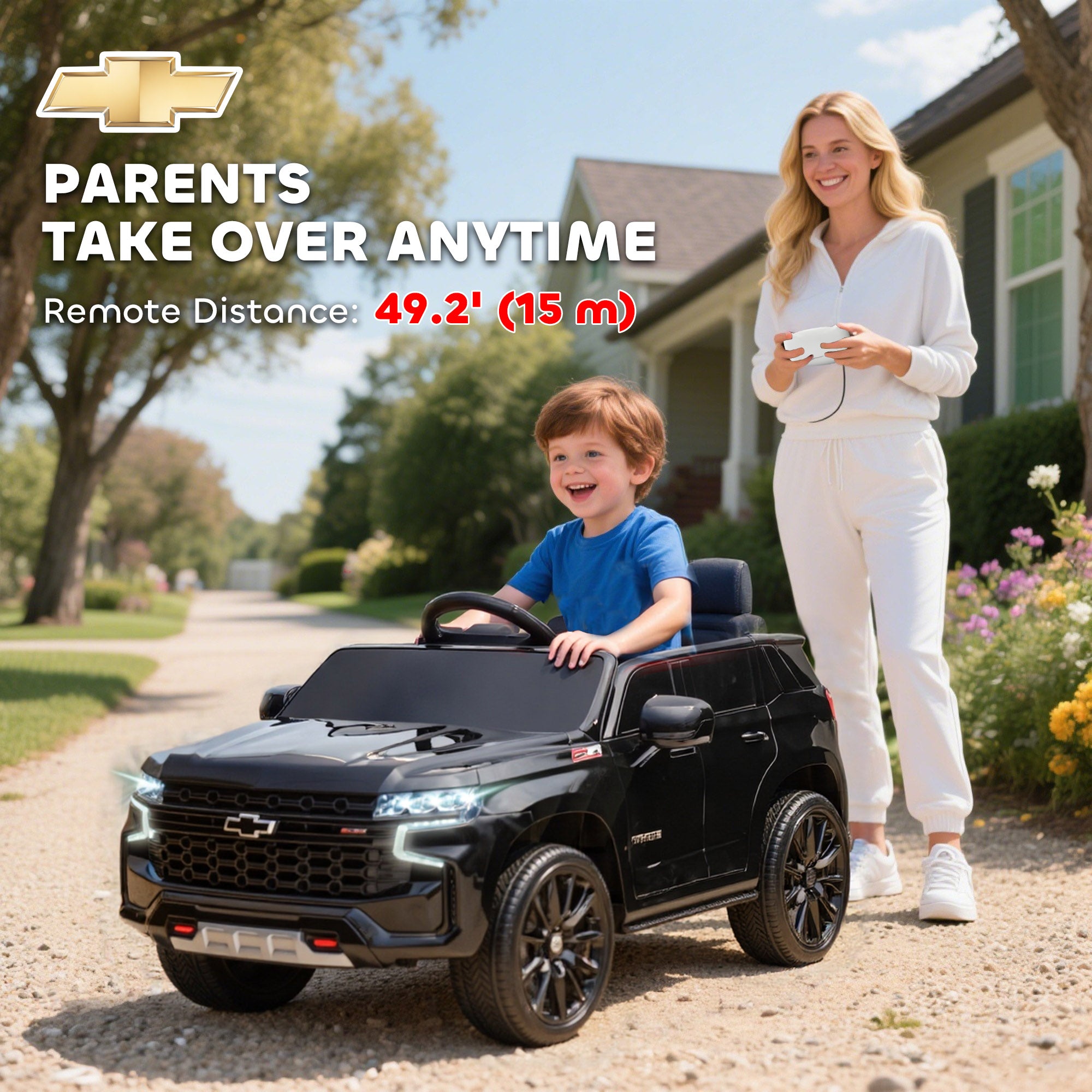 Electric Ride on Car 12V Kids Ride-on Toy, Black