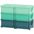 3 Tier Kids Storage Organizer with 6 Drawers for Bedroom, Nursery, Kindergarten, Living Room, Boys and Girls, Green