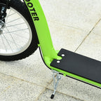 Youth Scooter Kick Scooter for Kids 5+ with Adjustable Handlebar 16" Front and 12" Rear Dual Brakes Inflatable Wheels, Green