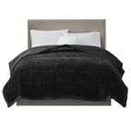 Reversible Down Alternative Blanket with Smart Temperature Regulating, Moisture Wicking, Ideal for All Seasons, 108" L x 90" W x 0.25" H, Black