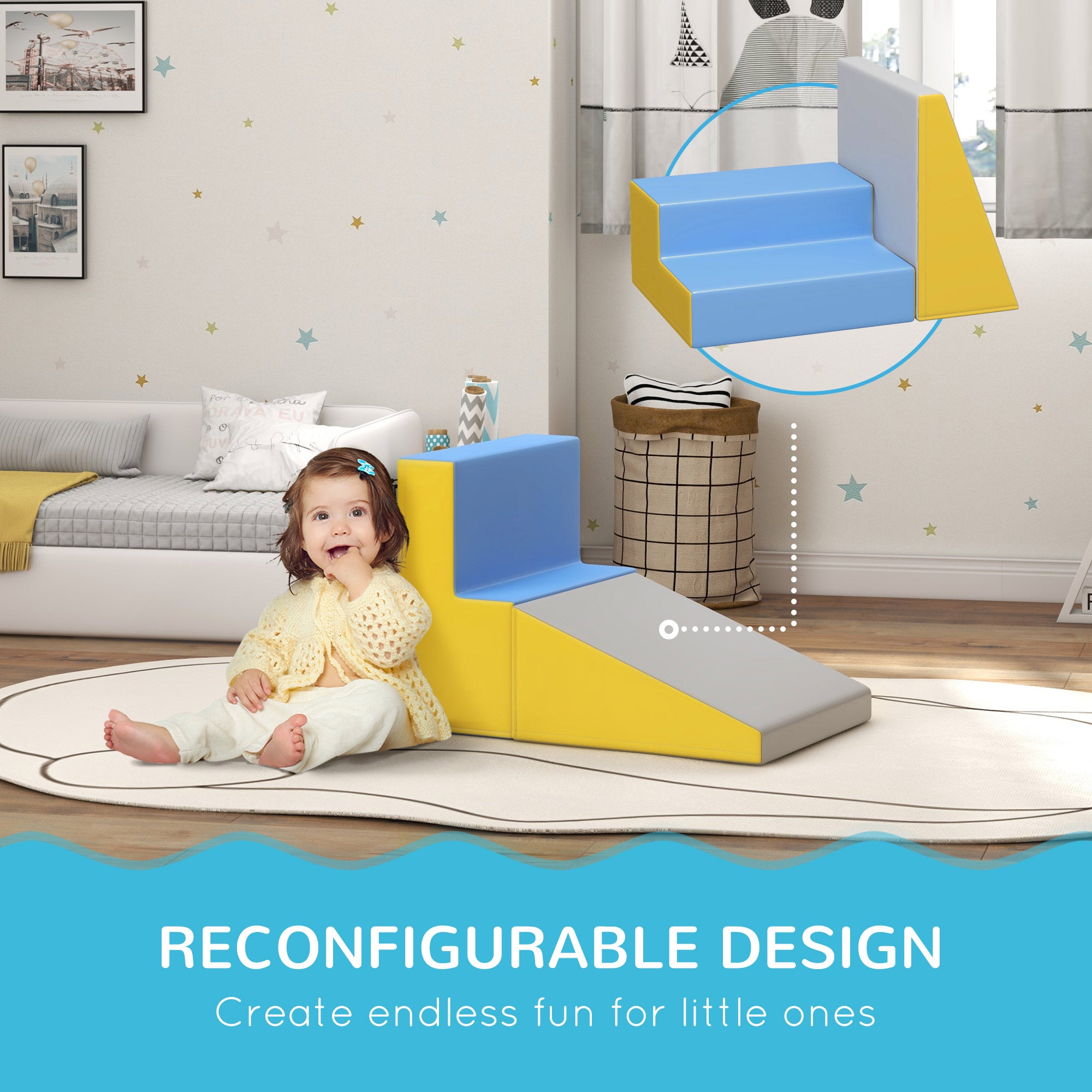 2 Piece Climb and Crawl Activity Play Set, Contemporary