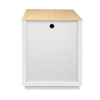 Kitchen Island with Extendable Table, Double-Sided Storage, Power Outlet, Adjustable Shelves, Lockable Wheels, 83" L x 27.5" W x 36" H, White Oak