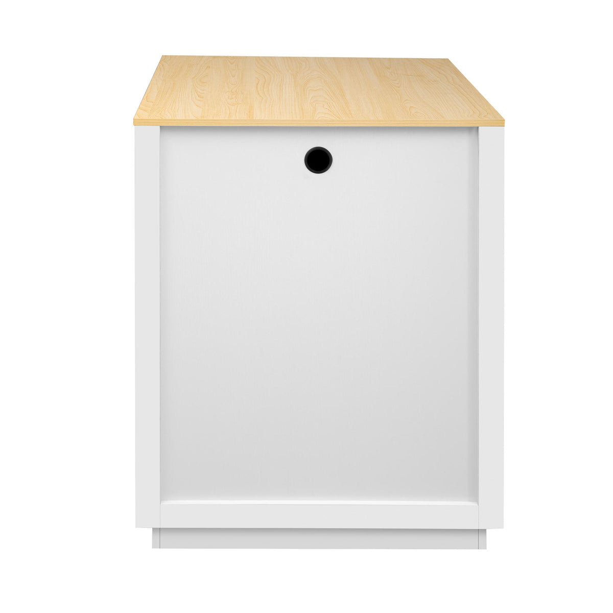 Kitchen Island with Extendable Table, Double-Sided Storage, Power Outlet, Adjustable Shelves, Lockable Wheels, 83" L x 27.5" W x 36" H, White Oak