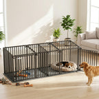 83"L Heavy Duty Dog Crate, Extra Large Dog Kennel with Divider and Mat for Large Breeds, Modular Puppy Playpen