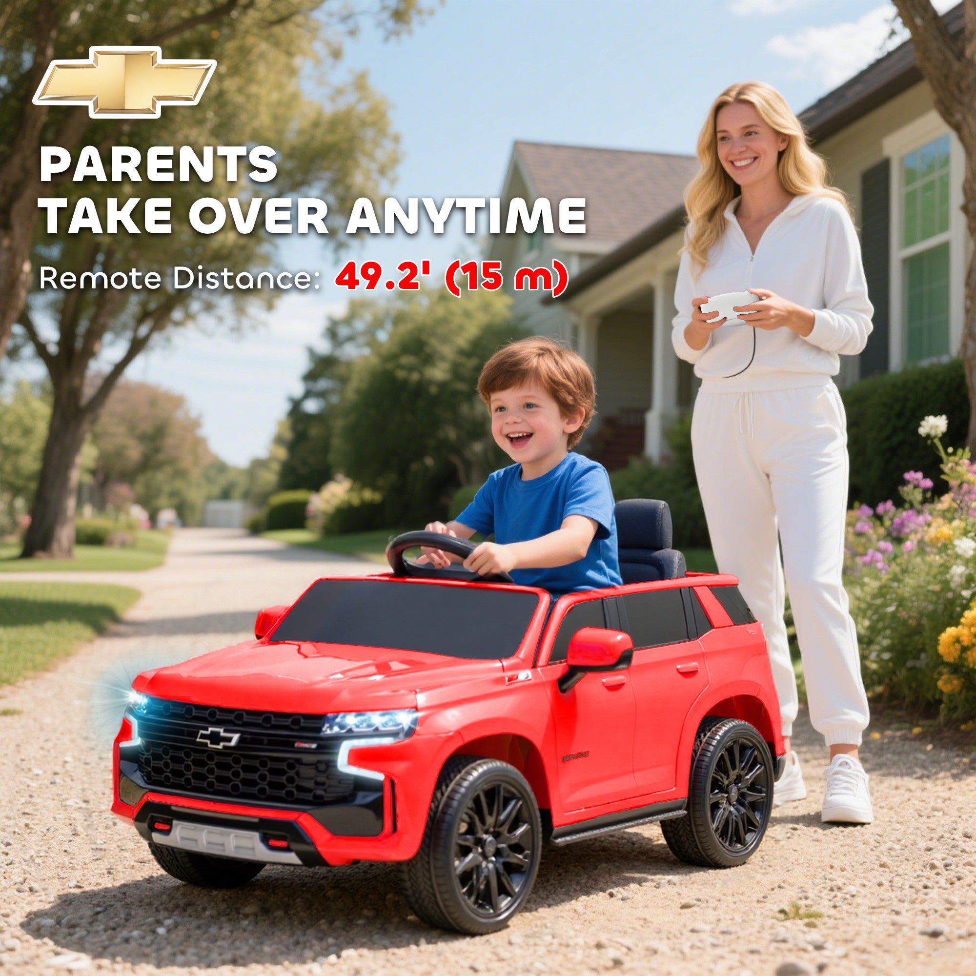 Electric Ride on Car 12V Kids Ride-on Toy, Red