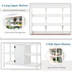 Large Wooden Potting Bench with 2 Drawer, Cabinet, Open Shelf, Farmhouse Garden Workstation for Backyard, 50'' L x 19.5'' W x 66'' H, White
