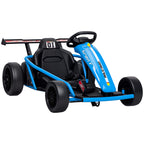 24V 7AH Kids Electric Go Kart, 8.1 MPH Battery Powered Drift Kart with Dual Motors, Soft Start for 8-12 Years, Blue