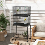 Double Stackable Bird Cage on Wheels w/ Stand, for Canaries