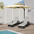10ft Offset Patio Umbrella, Hanging Cantilever Umbrella, Square Shape, Aluminum Cross Base, Tilt, 360-Degree Rotation, Beige