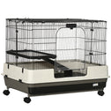 2-tier Compact Platform Rolling Small Animal Rabbit Cage for Hamsters, Chinchillas & Gerbils with a Large Living Space