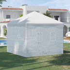 Canopy Screen Walls, Replacement Netting with 6 Service Windows and 1 Door, for 10' x 10' Canopy Tent, White