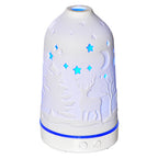 100ml Ultrasonic Aromatherapy Diffuser, Essential Oils Humidifier with Ceramic Cover, 7 Colors LED Lights, Timer, Waterless Auto-off for Home and Office, White