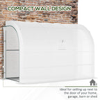 10' x 5' x 7' Outdoor Walk-In Greenhouse, Plant Nursery with Zippered Doors, PE Cover and 3 Wire Shelves, White