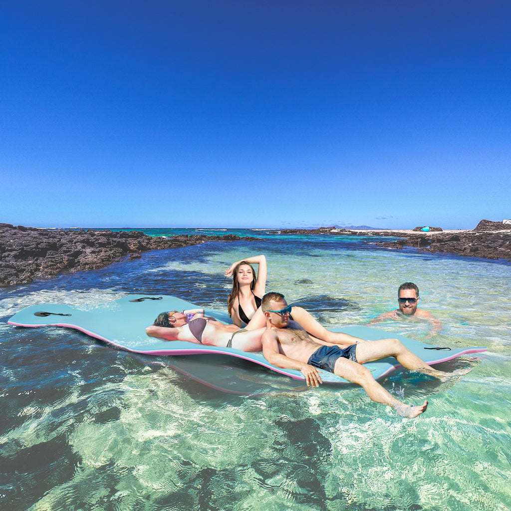 17' x 5' Floating Water Mat, 3-Layer Swimming Pool Float Ultimate Super-Sized Portable Foam Raft, Thick and Durable Water Activities Mat for Lake, Oceans