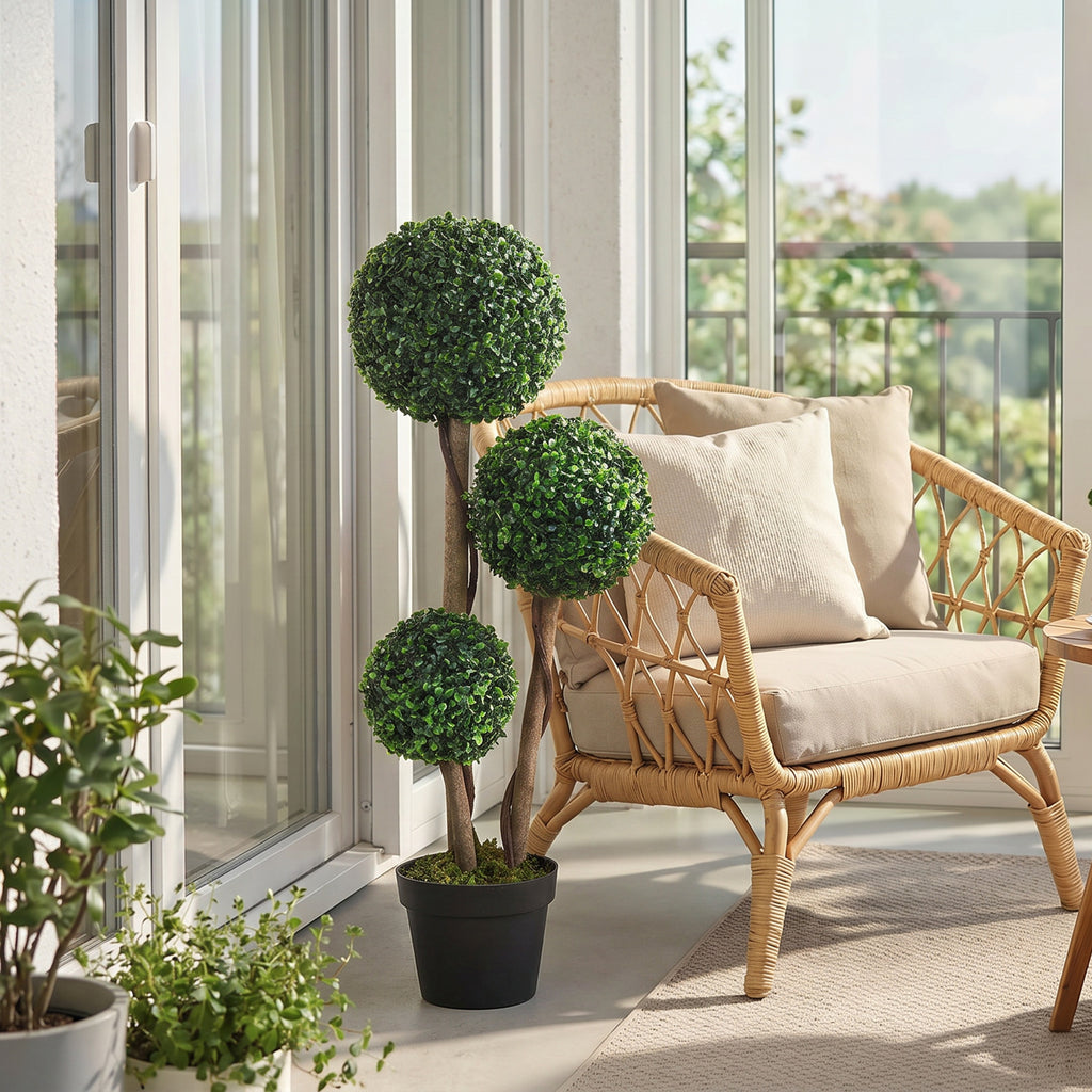 Artificial Plant for Home Decor Indoor & Outdoor Fake Plants Artificial Tree in Pot, Dark Green